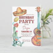 Mexikanische Fest-Geburtstagsparty Einladung (Stehend Vorderseite)