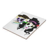 Mexikanische festliche Schädel-Paare Fliese (Seite)