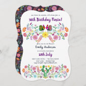 Mexikanische FIESTA 30. Geburtstag Einladung Folk (Vorne/Hinten)