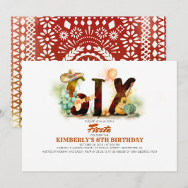 Mexikanische Fiesta 6. Geburtstagsparty Einladung