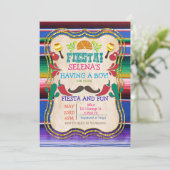 Mexikanische Fiesta Baby Dusche Einladung (Stehend Vorderseite)