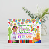 Mexikanische Fiesta Baby Shower Einladungen (Stehend Vorderseite)