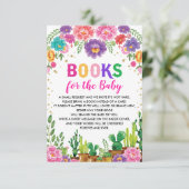 Mexikanische Fiesta Babydusche mit floralen Gesche Begleitkarte (Stehend Vorderseite)