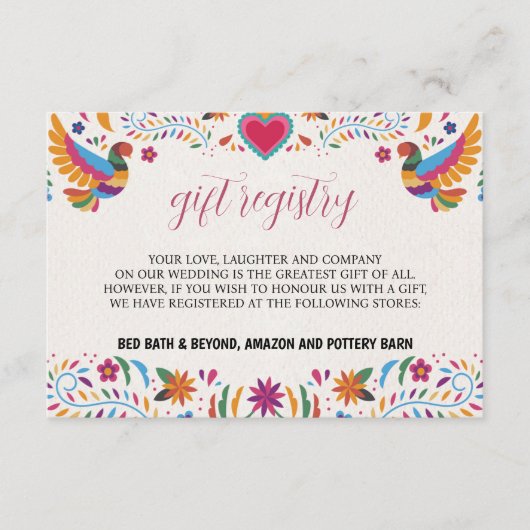 Mexikanische Fiesta Blume Botanische Hochzeit Begleitkarte (Vorderseite)