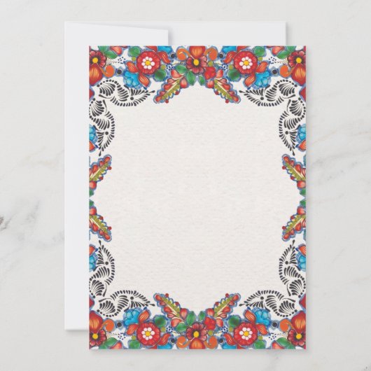 Mexikanische Fiesta Blume Botanische Hochzeit Einladung (Rückseite)