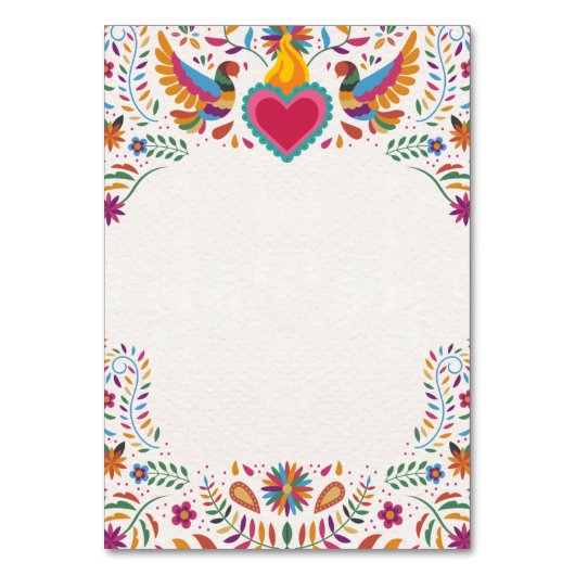 Mexikanische Fiesta Blume Botanische Hochzeit Tischnummer (Rückseite)