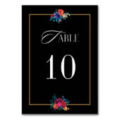 Mexikanische Fiesta-Blume Hochzeit Black Table Num Tischnummer (Vorderseite)
