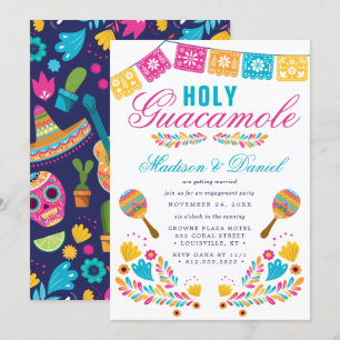 Mexikanische Fiesta Blumen-Maraca Verlobungsparty Einladung