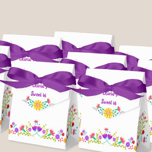 Mexikanische Fiesta-Blumen Weiß Lila Personalisier Geschenkschachtel
