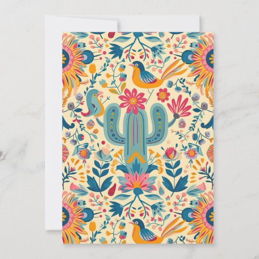 Mexikanische Fiesta Blumendusche Einladung (Rückseite)