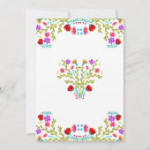 mexikanische Fiesta-Blütenweiß-farbige Geschlechts Einladung (Rückseite)