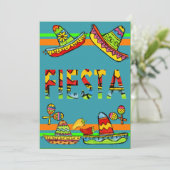 Mexikanische Fiesta Cinco de Mayo Einladungen Aqua (Stehend Vorderseite)