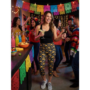 Mexikanische Fiesta & Día de Muertos Capri Leggings