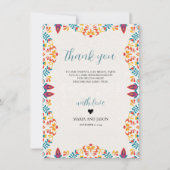 Mexikanische Fiesta Elegante farbenfrohe Blumenhoc Dankeskarte (Vorderseite)