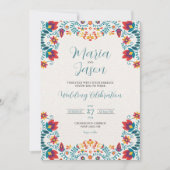 Mexikanische Fiesta Elegante farbenfrohe Blumenhoc Einladung (Vorderseite)
