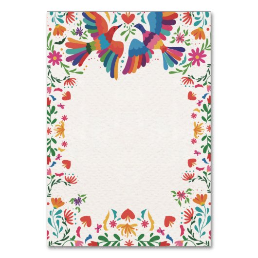 Mexikanische Fiesta farbenfrohe florale Moderne Bo Tischnummer (Rückseite)