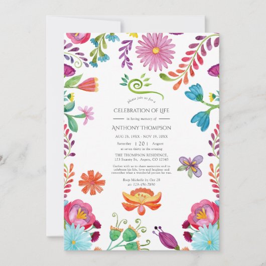 Mexikanische Fiesta-Feier zum Leben Einladung (Vorderseite)