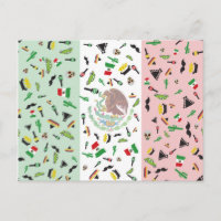 Mexikanische Fiesta - Flagge Mexikos Postkarte