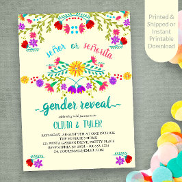 mexikanische Fiesta Floral Lemon farbenfrohe Gende Einladung