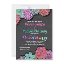 Mexikanische Fiesta Floral Mandala Hochzeitseinlad