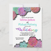 Mexikanische Fiesta Floral Mandala Hochzeitseinlad Einladung (Vorderseite)