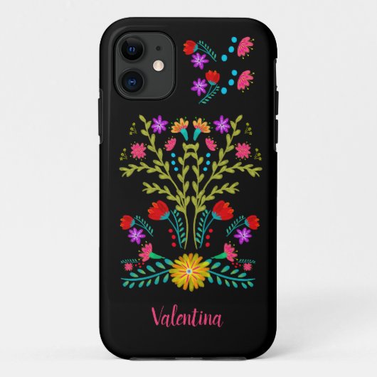 Mexikanische Fiesta Folk Art Blume Personalisiert Case-Mate iPhone Hülle (Rückseite)