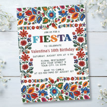 Mexikanische Fiesta Folk Art Floral Stickerei Gebu