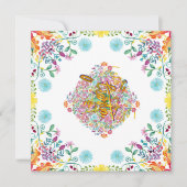 Mexikanische Fiesta Folk Blume Llama Gold JEDE VER Einladung (Vorderseite)