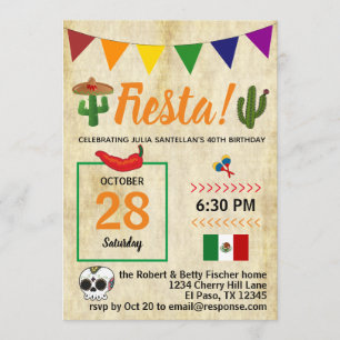 Mexikanische Fiesta-Geburtstagspartei Einladung