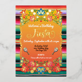 Mexikanische Fiesta-Geburtstagspartei Folieneinladung (Vorderseite)