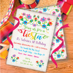 Mexikanische Fiesta Geburtstagsparty mit Stickerei Einladung<br><div class="desc">Lasst uns Fiesta mit dieser hübschen und farbenfrohen mexikanischen Fiesta Geburtstagsparty für jedes Alter! Hier finden Sie handgezeichnete Blume der Volkskunst und lustige Schriftart. Benötigen Sie Hilfe beim Layout? Stickerei von Imitaten,  das ist ein zeichnend</div>