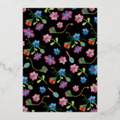 Mexikanische Fiesta Geburtstagsparty mit Stickerei Folieneinladung (Rückseite)