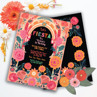 Mexikanische Fiesta-Geburtstagsparty-Poppies Einladung