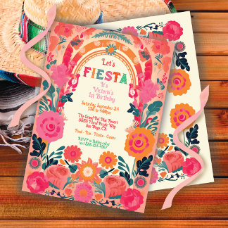 Mexikanische Fiesta-Geburtstagsparty-Poppies Einladung