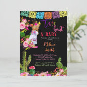 Mexikanische Fiesta Gold Glitzer Kinderdusche Einl Einladung (Stehend Vorderseite)