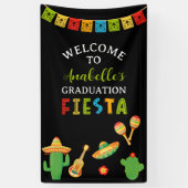 Mexikanische Fiesta Graduation Party Schwarz Willk Banner (Vertikal)