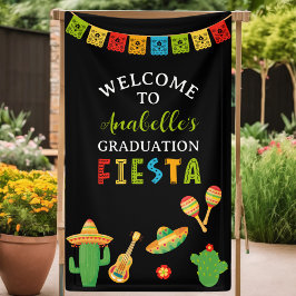 Mexikanische Fiesta Graduation Party Schwarz Willk Banner
