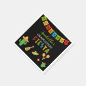 Mexikanische Fiesta Graduierungspartei Schwarz Serviette (Ecke)