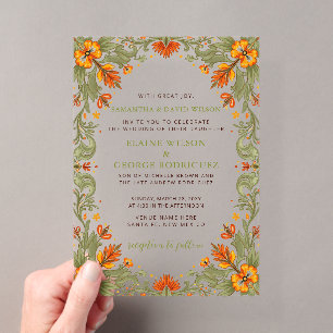 Mexikanische Fiesta Grüne Talavera Hochzeit Acryleinladungen