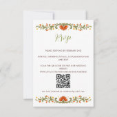 Mexikanische Fiesta Grüne Talavera QR CODE RSVP Karte (Vorderseite)