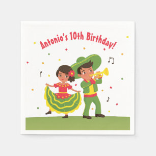 Mexikanische Fiesta Hispanic Kinder Geburtstagsfei Serviette