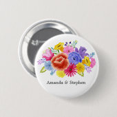 Mexikanische Fiesta-Hochzeit Button (Vorne & Hinten)