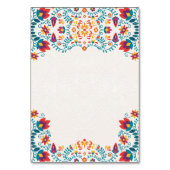 Mexikanische Fiesta-Hochzeit mit bunten Botanische Tischnummer (Rückseite)