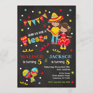 Mexikanische Fiesta Joint Birthday Invitation Boy Einladung