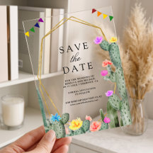 Mexikanische Fiesta-Kaktus-Blumen-Hochzeit Termin