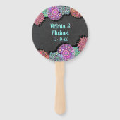 Mexikanische Fiesta Mandala Blume Handfans Fächer (Vorderseite)