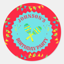 Mexikanische Fiesta Maracas Geburtstagspartei Runder Aufkleber