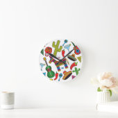 Mexikanische Fiesta-Party-Bilder Runde Wanduhr (Zuhause)