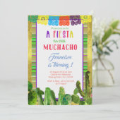 Mexikanische Fiesta-Party-Geburtstags-Karte Einladung (Stehend Vorderseite)