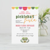Mexikanische Fiesta Pickleball Bridal Couples Dusc Einladung (Stehend Vorderseite)